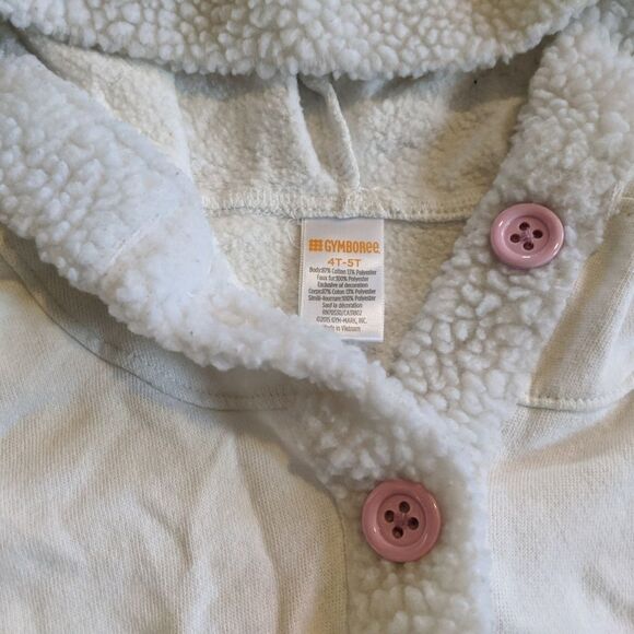 Gymboree lamb 4T-5T Light Jacket Faux Fur Full bot - Picture 4 of 6